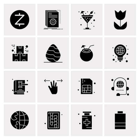 16 Universal Business Icons Vector. Creative Icon Illustration to use in web and Mobile Related project.のイラスト素材