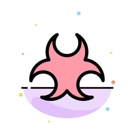 Bio, Hazard, Sign, Science Abstract Flat Color Icon Templateのイラスト素材