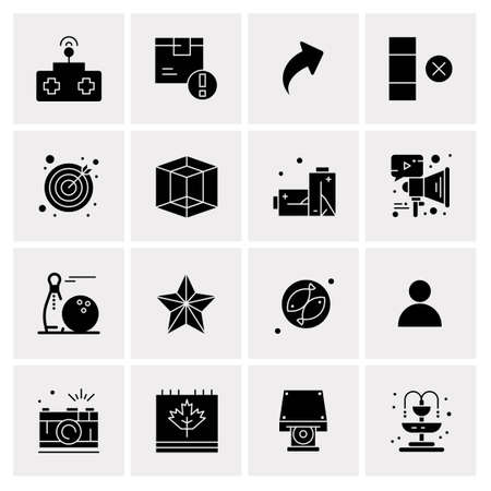 16 Universal Business Icons Vector. Creative Icon Illustration to use in web and Mobile Related project.のイラスト素材