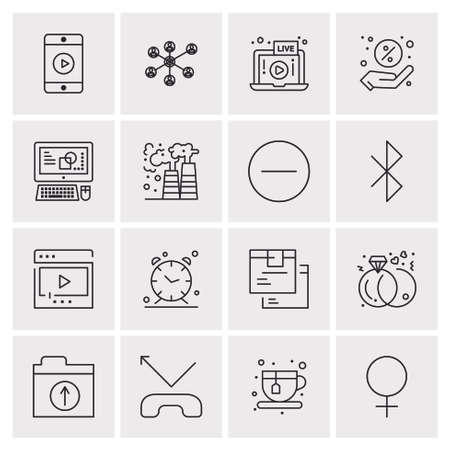 16 Universal Business Icons Vector. Creative Icon Illustration to use in web and Mobile Related project.のイラスト素材