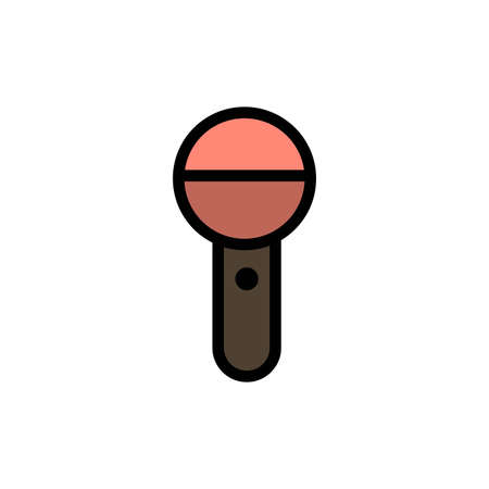 Media, Mic, Microphone, Press, Sound  Flat Color Icon. Vector icon banner Templateのイラスト素材