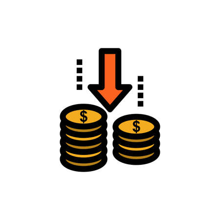 Money, Transfer, Fund, Analysis  Flat Color Icon. Vector icon banner Templateのイラスト素材
