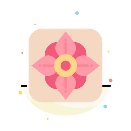 Flower, Easter, Nature Abstract Flat Color Icon Templateのイラスト素材