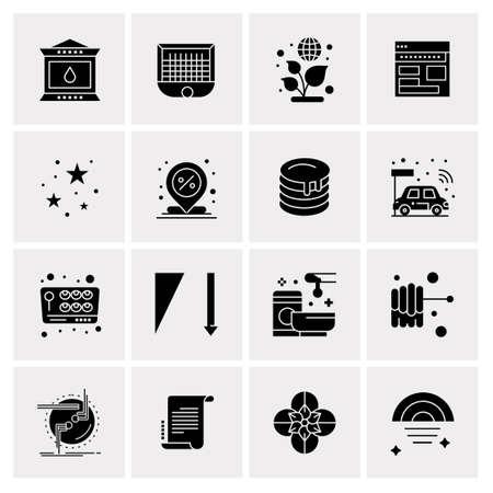 16 Universal Business Icons Vector. Creative Icon Illustration to use in web and Mobile Related project.のイラスト素材