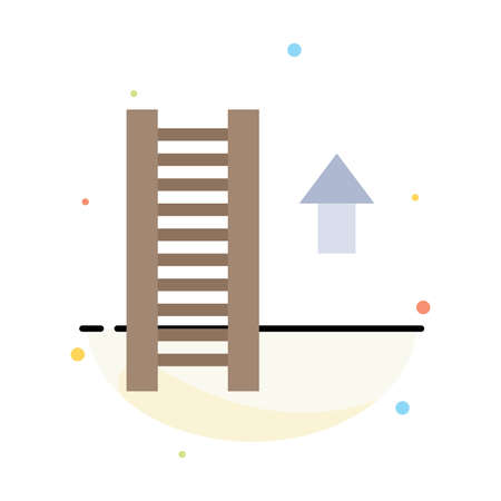 Ladder, Stair, Staircase, Arrow Abstract Flat Color Icon Templateのイラスト素材