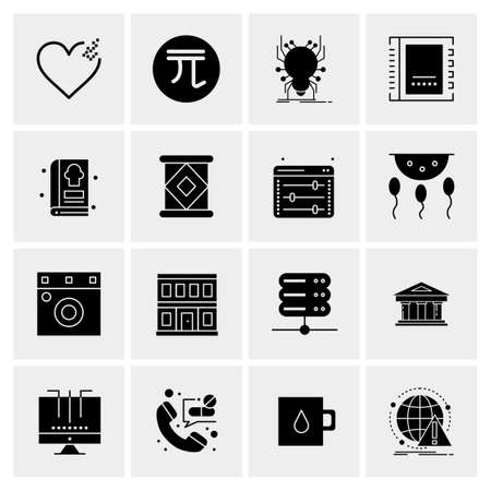 16 Universal Business Icons Vector. Creative Icon Illustration to use in web and Mobile Related project.のイラスト素材