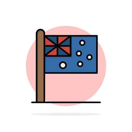 Australia, Country, Flag, Nation Abstract Circle Background Flat color Iconのイラスト素材