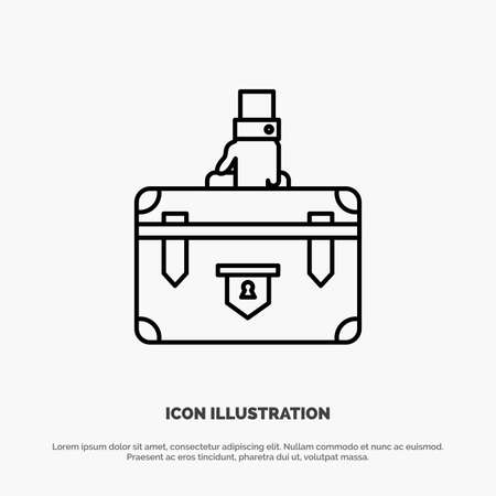 Suitcase, Briefcase, Business, Case, Documents, Marketing, Portfolio Line Icon Vectorのイラスト素材