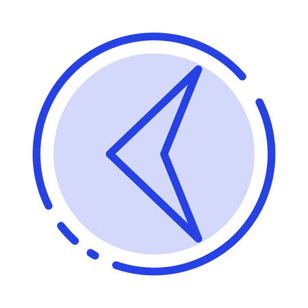 Arrow, Back, Sign Blue Dotted Line Line Iconのイラスト素材