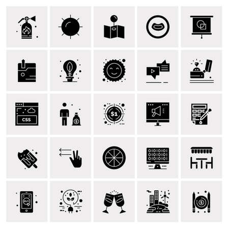25 Universal Business Icons Vector. Creative Icon Illustration to use in web and Mobile Related project.のイラスト素材