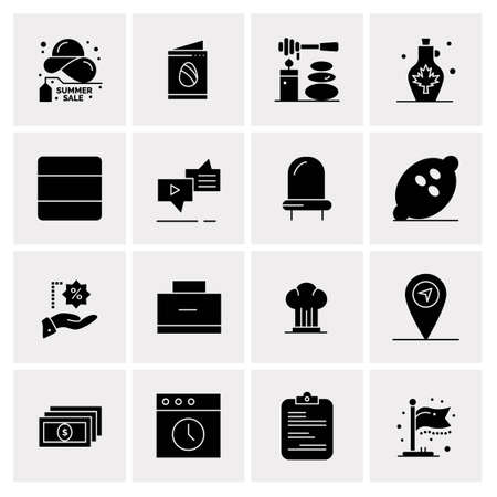 16 Universal Business Icons Vector. Creative Icon Illustration to use in web and Mobile Related project.のイラスト素材