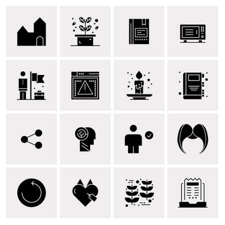 16 Universal Business Icons Vector. Creative Icon Illustration to use in web and Mobile Related project.のイラスト素材