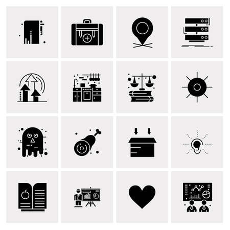 16 Universal Business Icons Vector. Creative Icon Illustration to use in web and Mobile Related project.のイラスト素材