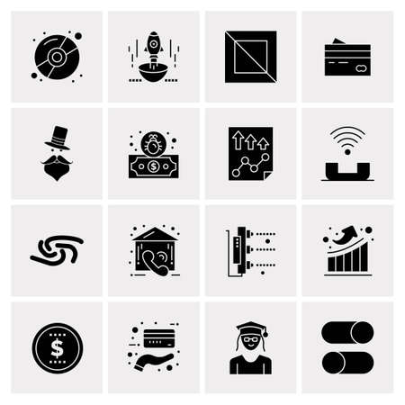 16 Universal Business Icons Vector. Creative Icon Illustration to use in web and Mobile Related project.のイラスト素材