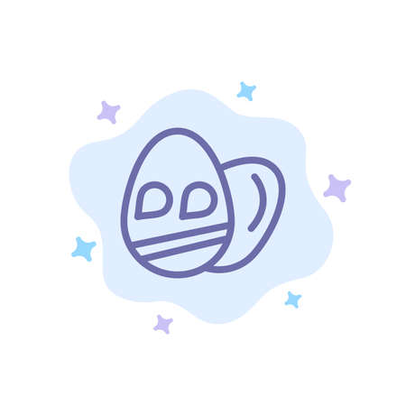 Egg, Easter, Holiday Blue Icon on Abstract Cloud Backgroundのイラスト素材
