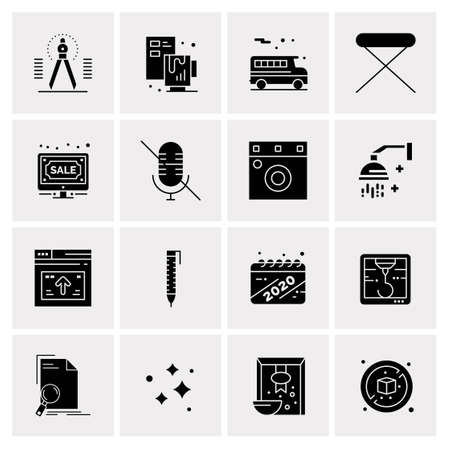 16 Universal Business Icons Vector. Creative Icon Illustration to use in web and Mobile Related project.のイラスト素材