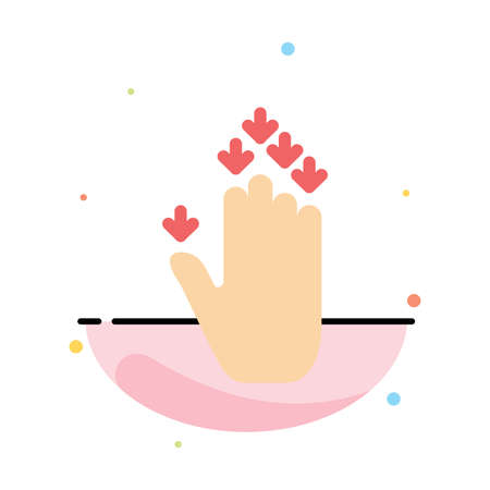 Gesture, Hand, Arrow, Down Abstract Flat Color Icon Templateのイラスト素材