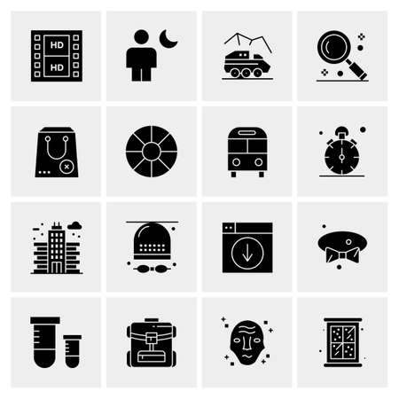 16 Universal Business Icons Vector. Creative Icon Illustration to use in web and Mobile Related project.のイラスト素材