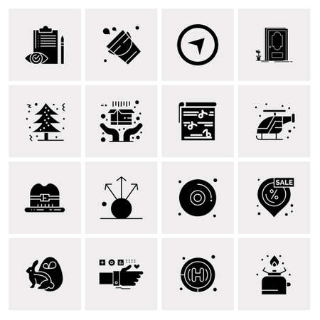 16 Universal Business Icons Vector. Creative Icon Illustration to use in web and Mobile Related project.のイラスト素材
