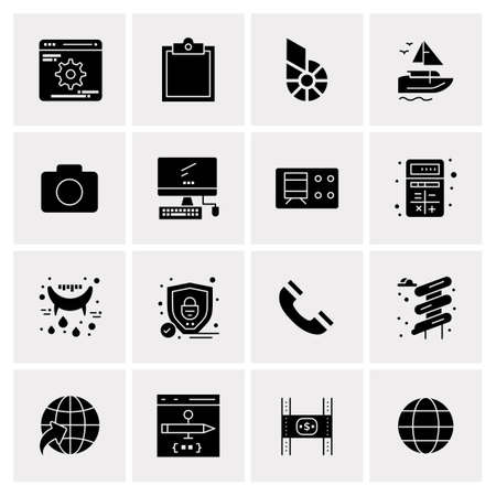 16 Universal Business Icons Vector. Creative Icon Illustration to use in web and Mobile Related project.のイラスト素材