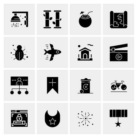 16 Universal Business Icons Vector. Creative Icon Illustration to use in web and Mobile Related project.のイラスト素材