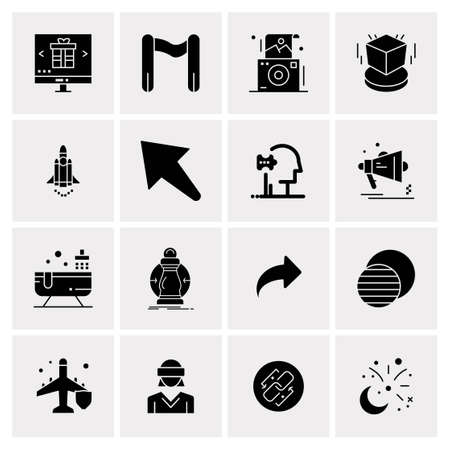 16 Universal Business Icons Vector. Creative Icon Illustration to use in web and Mobile Related project.のイラスト素材