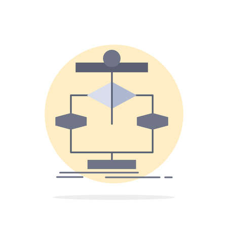 Algorithm, chart, data, diagram, flow Flat Color Icon Vectorのイラスト素材