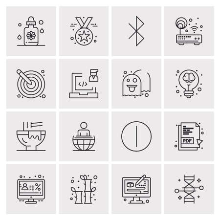 16 Universal Business Icons Vector. Creative Icon Illustration to use in web and Mobile Related project.のイラスト素材
