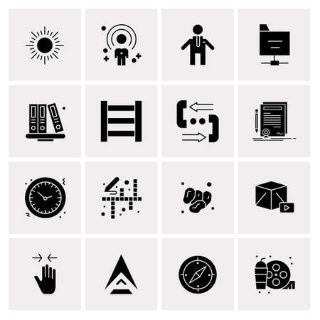 16 Universal Business Icons Vector. Creative Icon Illustration to use in web and Mobile Related project.のイラスト素材