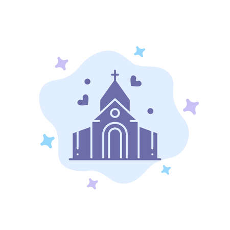 Arch, Love, Wedding, House Blue Icon on Abstract Cloud Backgroundのイラスト素材
