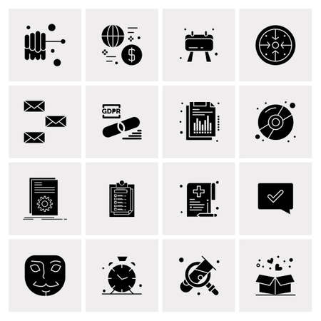 16 Universal Business Icons Vector. Creative Icon Illustration to use in web and Mobile Related project.のイラスト素材