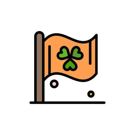 Flag, Sign, Ireland  Flat Color Icon. Vector icon banner Templateのイラスト素材