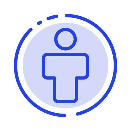 Avatar, Male, People, Profile Blue Dotted Line Line Iconのイラスト素材
