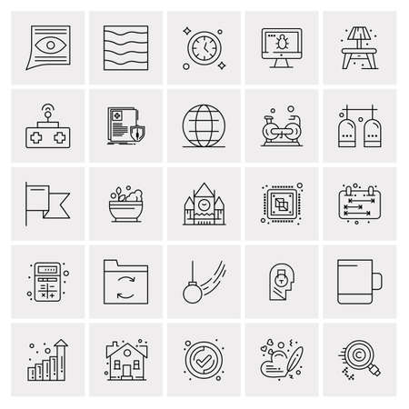 25 Universal Business Icons Vector. Creative Icon Illustration to use in web and Mobile Related project.のイラスト素材