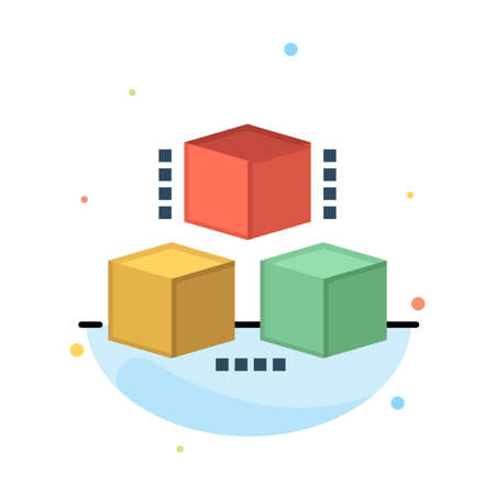 Box, Delivery, Computing, Shipping Abstract Flat Color Icon Templateのイラスト素材