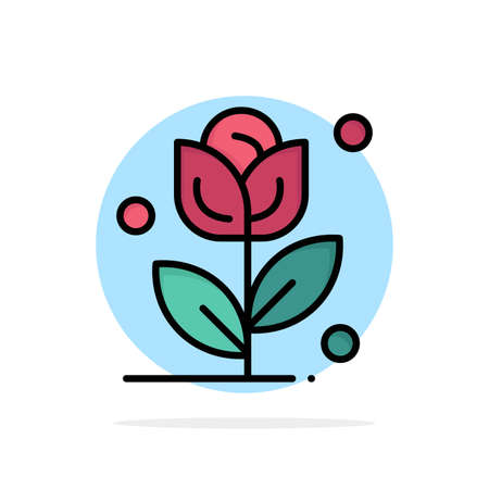 Flower, Rose, Love Abstract Circle Background Flat color Iconのイラスト素材
