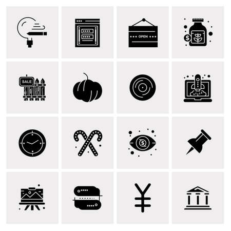 16 Universal Business Icons Vector. Creative Icon Illustration to use in web and Mobile Related project.のイラスト素材