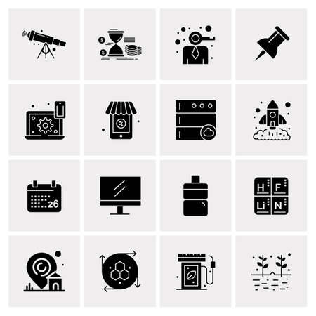 16 Universal Business Icons Vector. Creative Icon Illustration to use in web and Mobile Related project.のイラスト素材