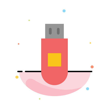 Usb, Storage, Data Abstract Flat Color Icon Templateのイラスト素材