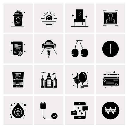 16 Universal Business Icons Vector. Creative Icon Illustration to use in web and Mobile Related project.のイラスト素材