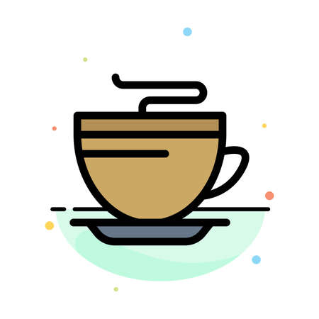 Tea, Coffee, Cup, Cleaning Abstract Flat Color Icon Templateのイラスト素材