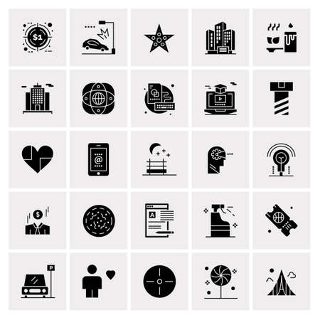 25 Universal Business Icons Vector. Creative Icon Illustration to use in web and Mobile Related project.のイラスト素材