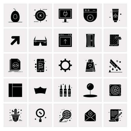 25 Universal Business Icons Vector. Creative Icon Illustration to use in web and Mobile Related project.のイラスト素材