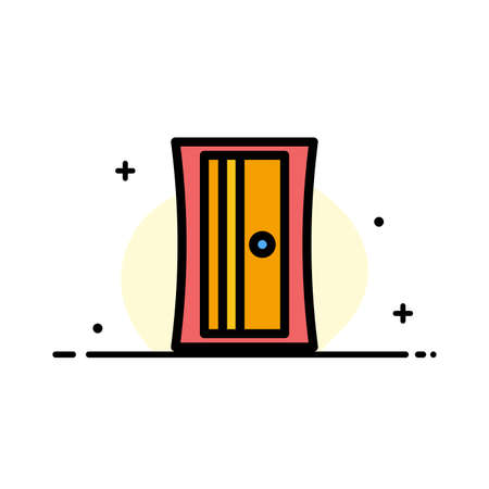 Education, Sharpener, Tool  Business Flat Line Filled Icon Vector Banner Templateのイラスト素材
