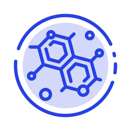 Chemist, Molecular, Science Blue Dotted Line Line Iconのイラスト素材