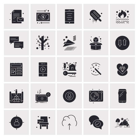 25 Universal Business Icons Vector. Creative Icon Illustration to use in web and Mobile Related project.のイラスト素材