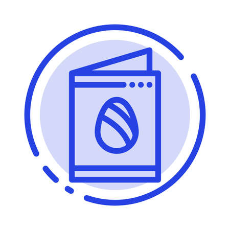 Card, Egg, Easter, Wedding Blue Dotted Line Line Iconのイラスト素材