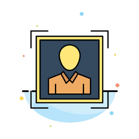 User, User ID, Id, Profile Image Abstract Flat Color Icon Templateのイラスト素材