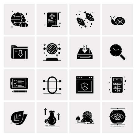 16 Universal Business Icons Vector. Creative Icon Illustration to use in web and Mobile Related project.のイラスト素材