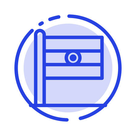 Indian, Flag, Sign, Day Blue Dotted Line Line Iconのイラスト素材